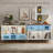Sideboard Buffet Cabinet With Glass Door, Adjustable Shelves, RGB Light-342275186