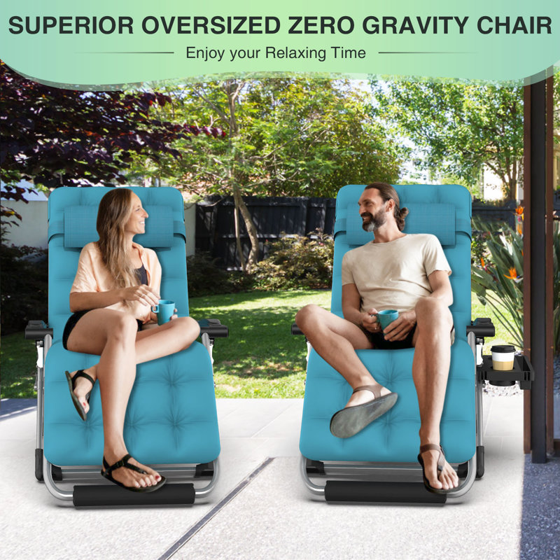Fauteuil très grand pliable Bucero, Bleu clair
