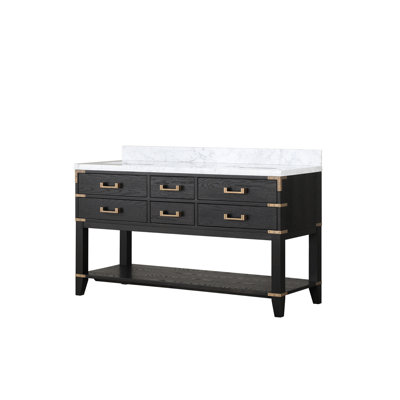 Double Bath Vanity with Carrara Marble Top