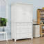 Garde-manger autoportant rétro avec tablettes réglables, rangement spacieux et conception anti-basculement Vintage-52956687