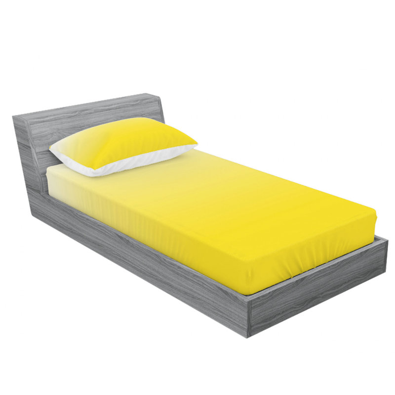 Microfiber Ombre Sheet Set, Yellow, Twin XL Sheet Set with 1 Pillowcase