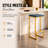LeisureMod Quincy Leather Bar Stool, Quilted PU Leather Barstool with Metal Sled Base, Built-In Footrest, Diamond Stitching & Anti-Scratch Glides for Kitchen, Home Bar & Counter Seating-982494224-970406943-899541521
