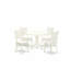Ensemble de mobilier de salle à manger 5 pièces comprenant une table ronde avec piédestal et 4 chaises rembourrées en tissu de lin, 36 x 36 pouces, noir-108003995-108003994-96489791