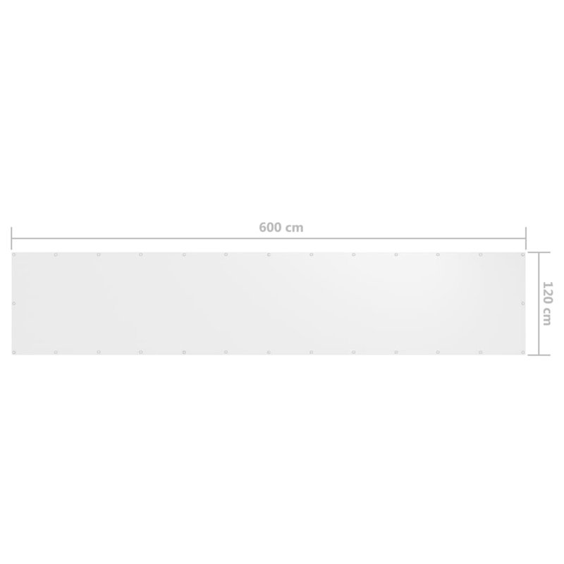 Floman 1.2m x 6m Rectangular Shade Sail, White