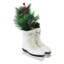 Décoration de Noël 12 "à patins blancs illuminés 12" avec arrangement floral