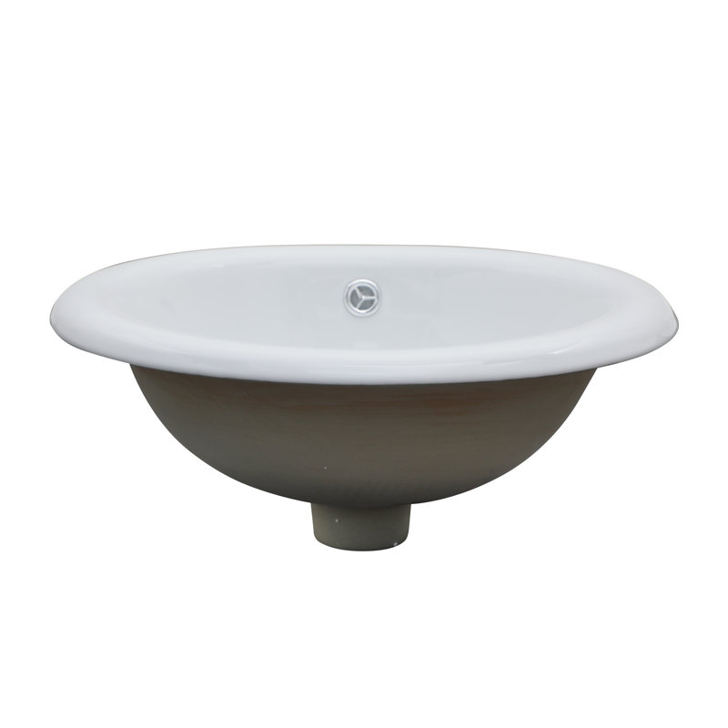 Lavabo de salle de bain semi-encastré 17 po x 16 po - Comptoir en céramique blanche avec trop-plein
