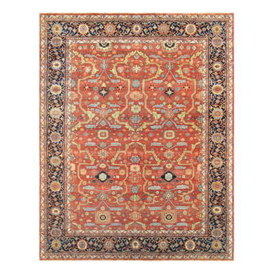 Tapis oriental rectangulaire en laine noué à la main brun / noir / noir Ferehan