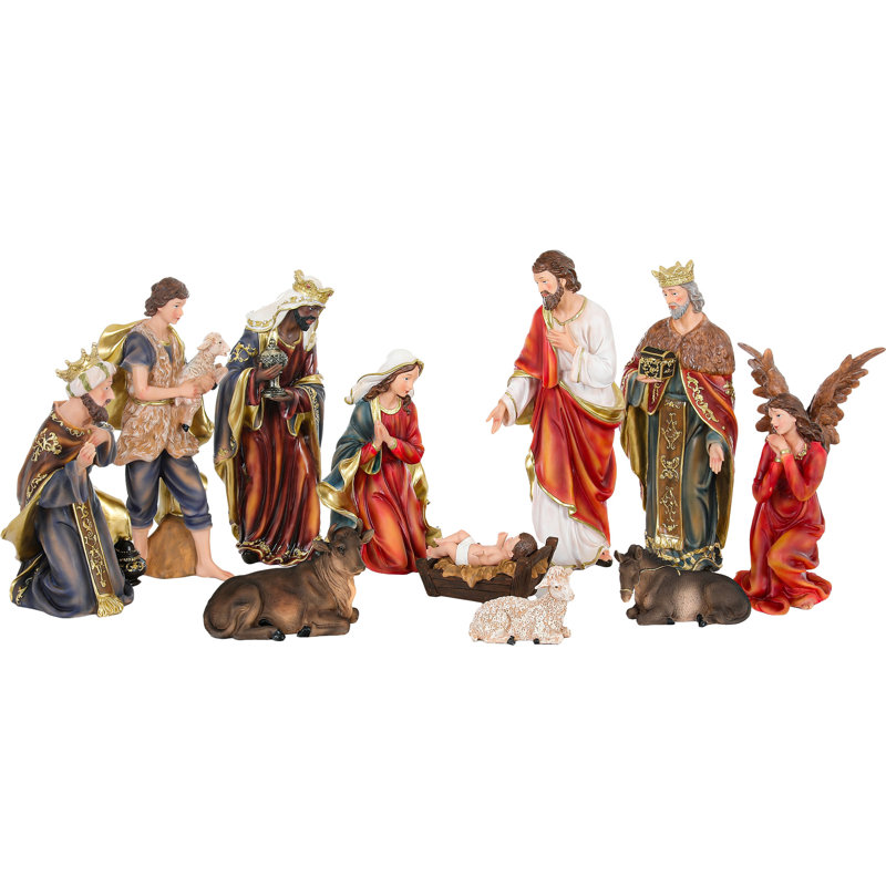 Ensemble de crèche de Noël grande figurine de Noël 11 pièces 15 po