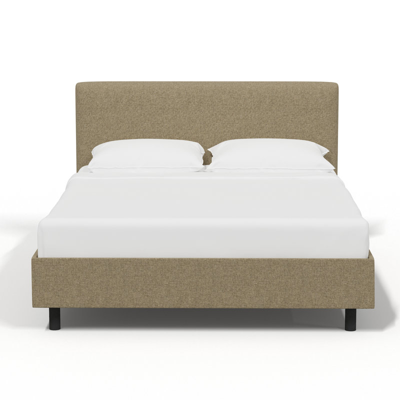 Pyburn Upholstered Platform Bed, King, Zuma Natural Textured Linen