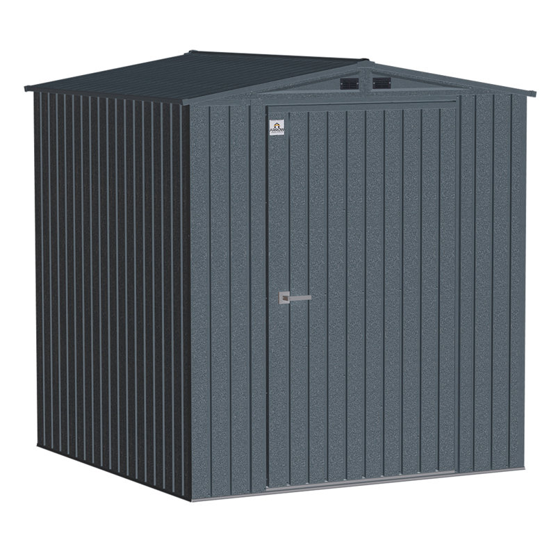 Anthracite Gray 6' x 6' Steel Storage Shed with Double Doors
