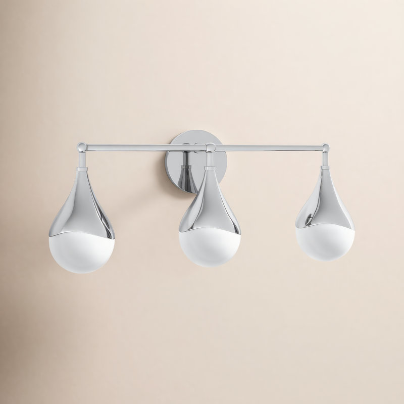 Éclairage pour meuble-lavabo à 3 lumières à intensité variable Algiers, Nickel poli