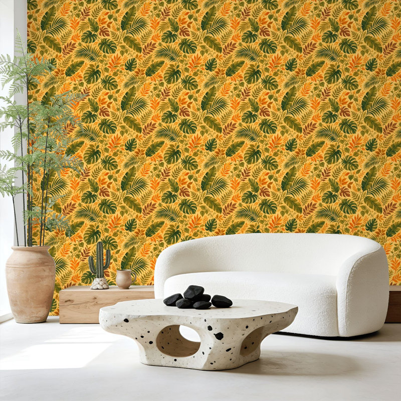 Papier peint adhésif à peler et coller Tropical Palm Forest, L 9,83 po x l 23,6 po
