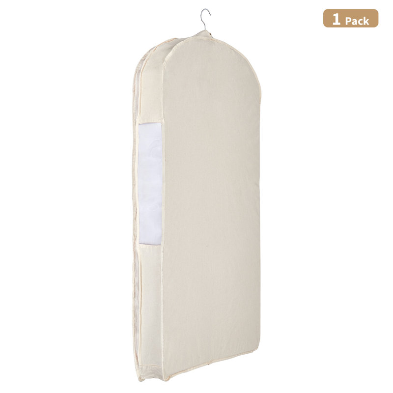 Sac de rangement pour vêtements en coton biologique 42 po, protège-vêtements pour robes, vestes et costumes, organisateur de garde-robe respirant