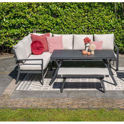 Cibecue 7 Person Lounge Dining set with Sand Cushions