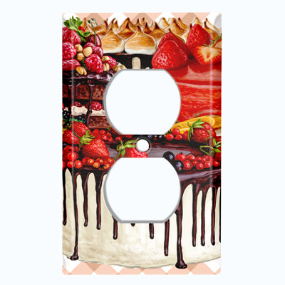 Patterned 1 - Gang Duplex Outlet Standard Wall Plate