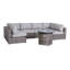 Ensemble de conversation modulaire 7 pièces avec coussins Satoya Grey