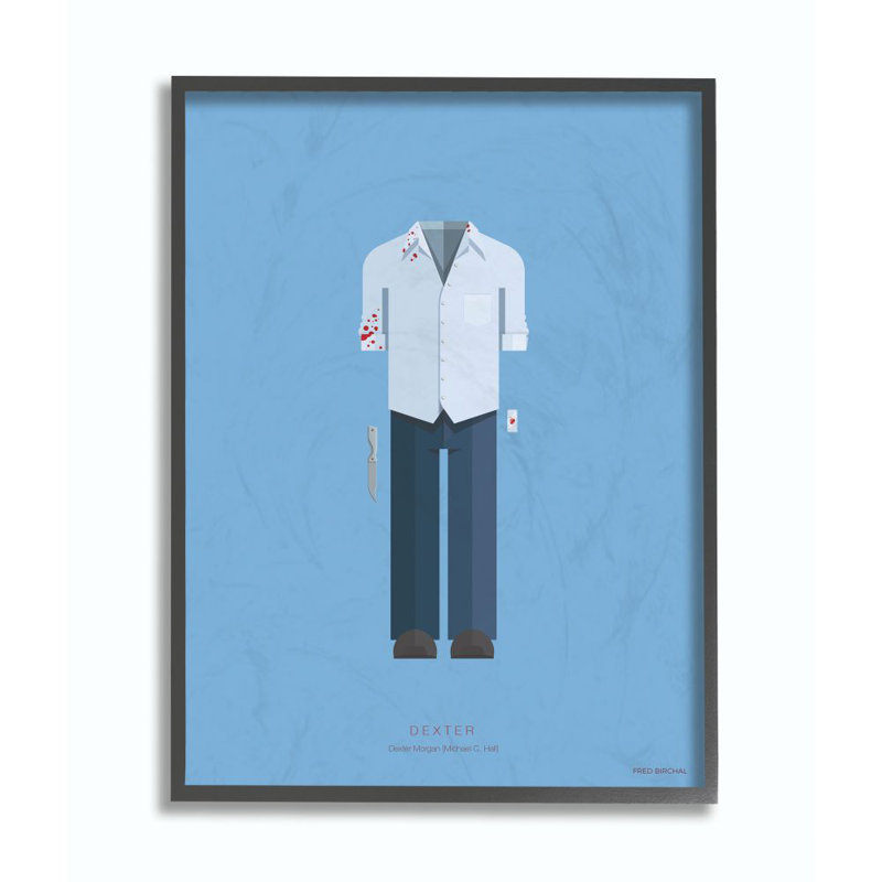 « dexter célèbre people personnages style design », impression sur toile, H 14 po x l 11 po, Giclée encadrée noir minuit
