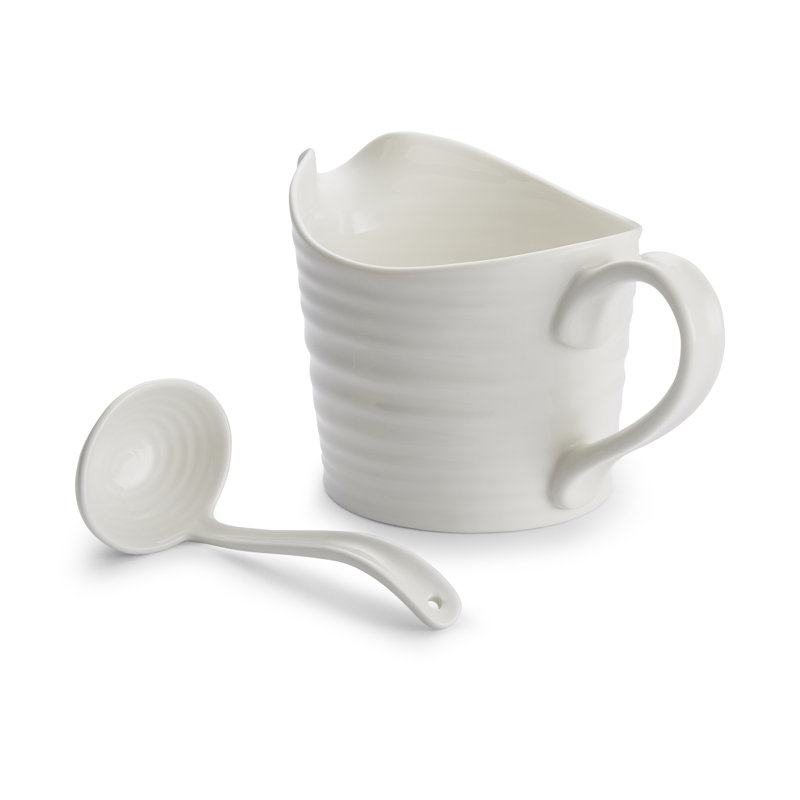 Portmeirion Sophie Conran White Sauce Jug & Mini Ladle Set