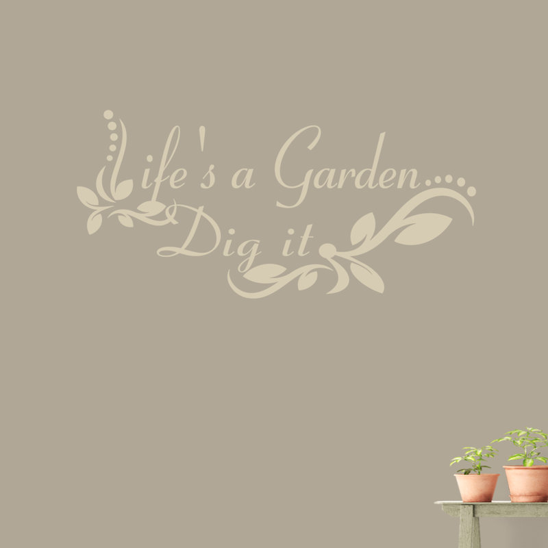 Adhésif mural « life a jardin », Beige clair