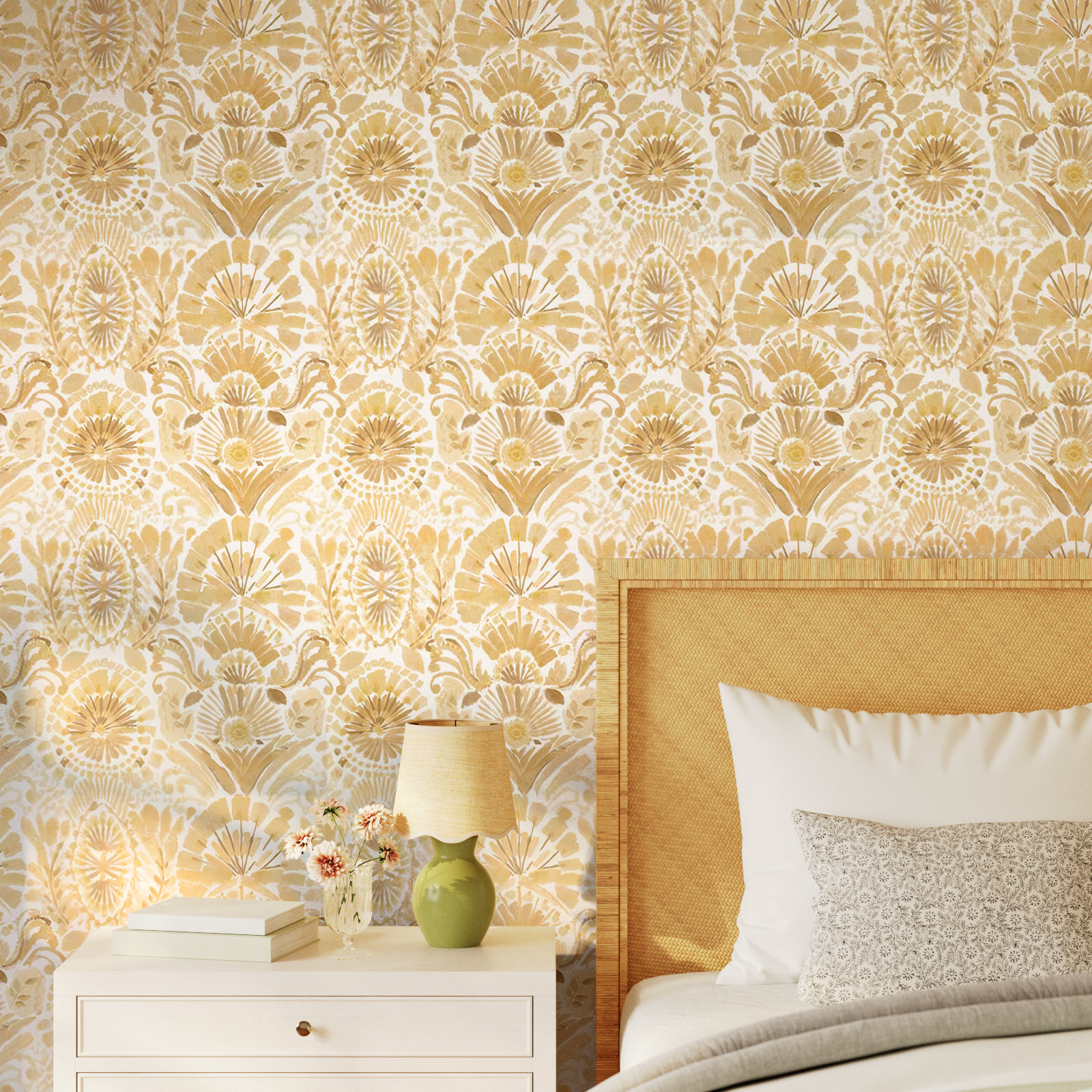 Gernhard Self-Adhesive Wallpaper Roll, Saffron, 16.5" L x 20.5" W
