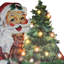 Enseigne de Noël pré-éclairée 26 pouces - Père Noël et arbre de Noël