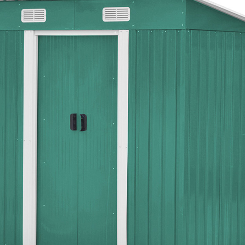4x6FT Metal Garden Storage Shed with Sliding Door
