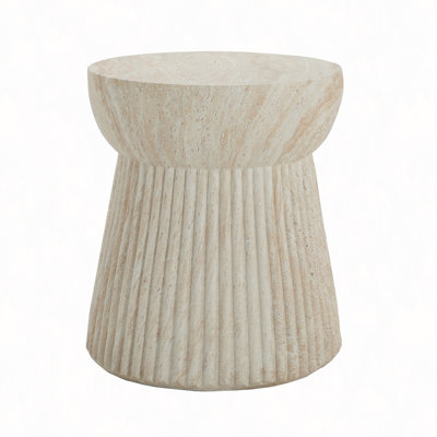 Outdoor Travertine Concrete Side Table