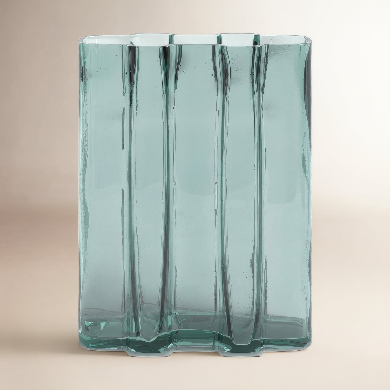Evanne Handmade Glass Table Vase, 8" H x 6.25" W x 2.75" D