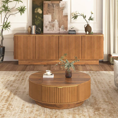Coffee Table & TV Console Set (Brown)