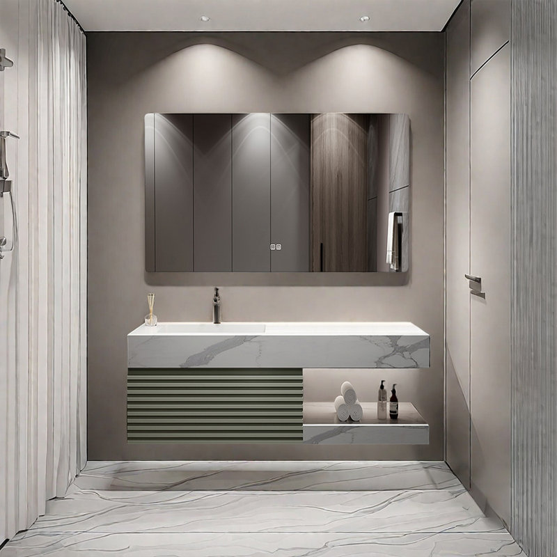 American-style simple modern bathroom cabinet, 17.7" H x 47.2" W x 21.6" D