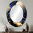Somesh Abstract Marble Geode Blue I - Liquid Ink Unique Wall Mirror Decor, Blue Large Mirror, Printed Metal Art-594240568-594240567