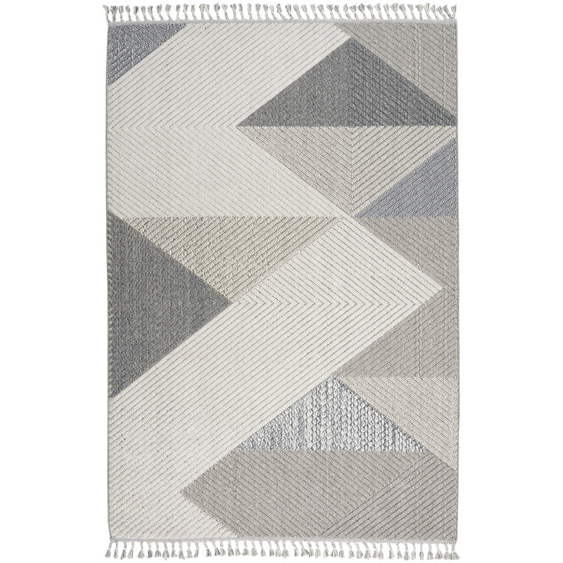 Tapis gris contemporain Mabelle, Rectangle 4 pi x 6 pi 2 po
