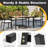 4 PCS Patio Furniture Set with Acacia Wood Frame Umbrella 1 table