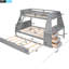 Lit superposé simple au-dessus d'un lit double avec lit gigogne et bureau, rangement - Lit gigogne gris Accessibilité-1763943181
