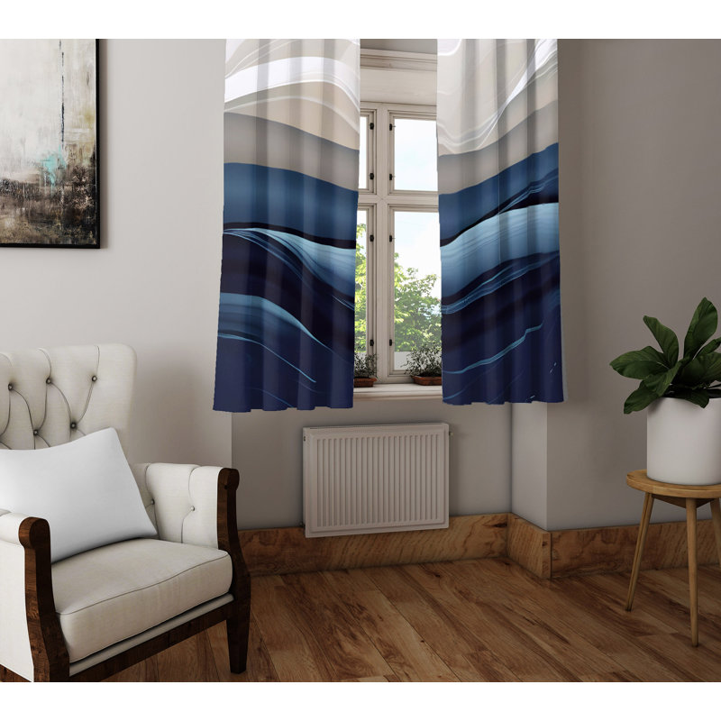Paire de rideaux semi-transparents en polyester Detcho, L 40 po x L 61 po