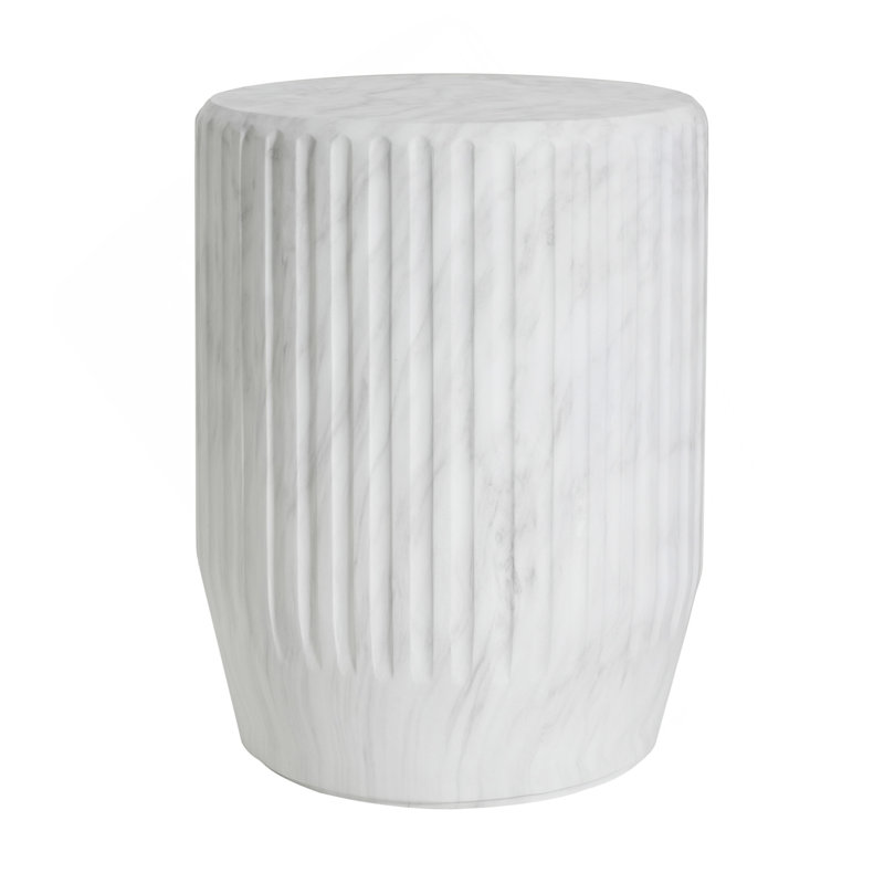 Table d'appoint d'extérieur sculptée Cicci, blanc
