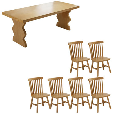 Modern simple solid wood dining table set.