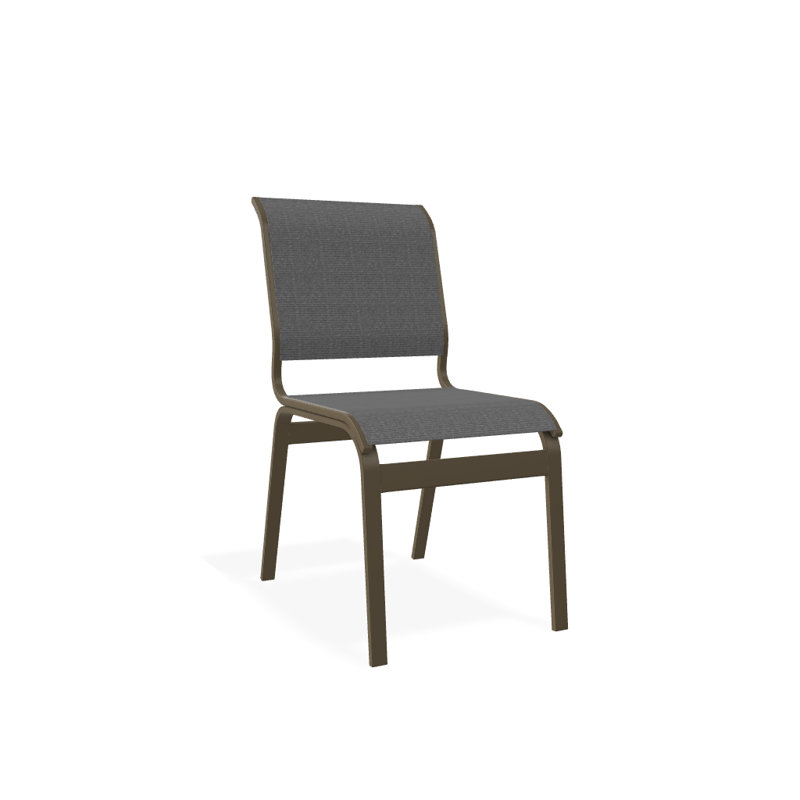 Chaise d'appoint de salle à manger Hiraku, Titane Sunbrella®, Bois de plage texturé