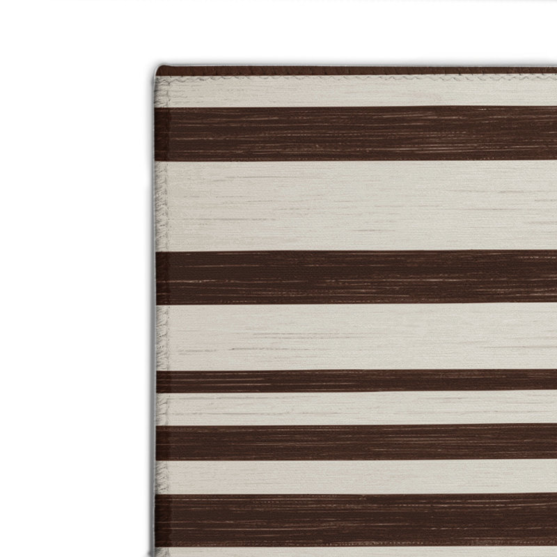 Tapis intérieur / extérieur gris HorizontalStripes, Rectangulaire 8 pi x 10 pi