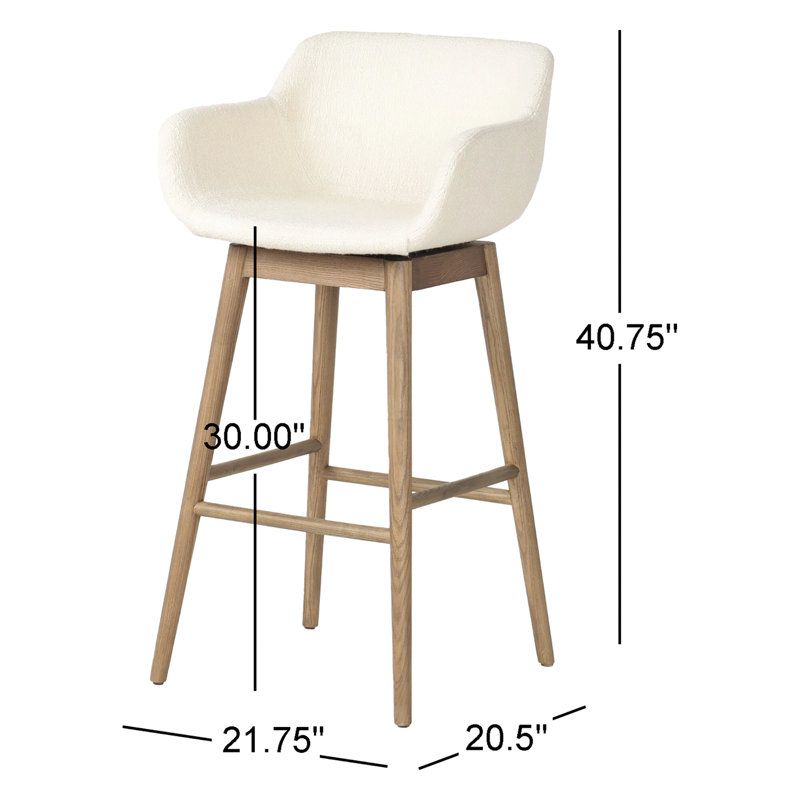 Hannah Swivel Stool, Counter Stool (26.5" Seat Height), Sonoma Chestnut/Genuine Leather, Amber Ash