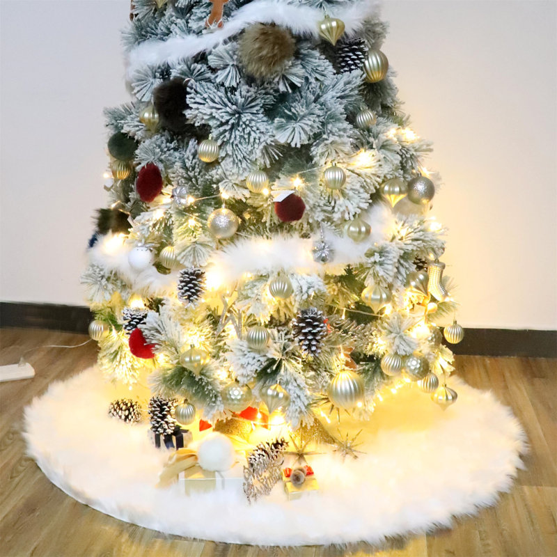 Andreq Faux Fur Tree Skirt, 120 cm