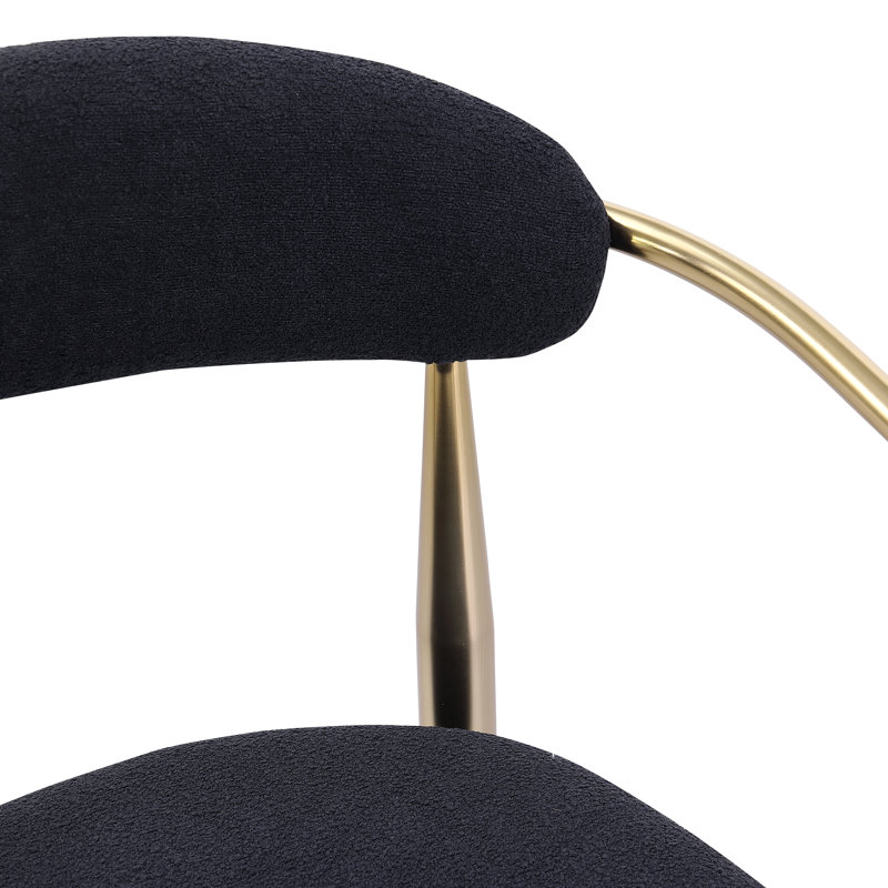 Ensemble de 2 tabourets de bar Boucle, Bronze, Noir