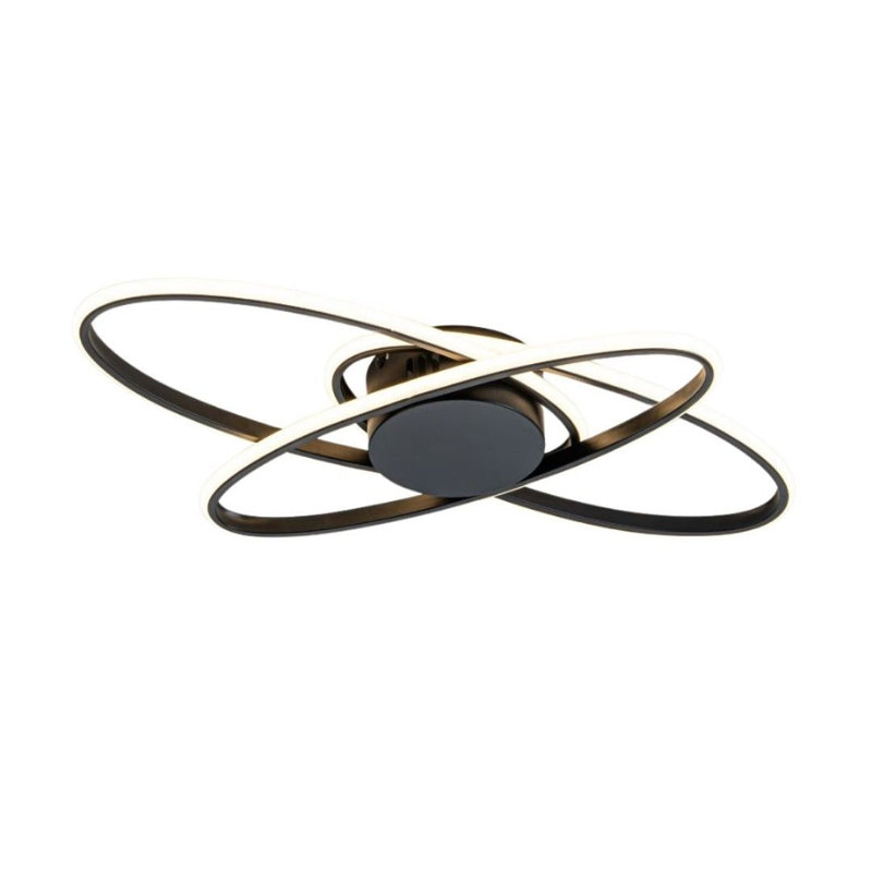 LED Semi Flush Mount, Matte Black