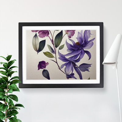 Shining Watercolour Flowers - Framed Print