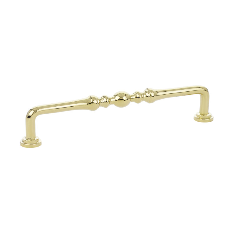 Spindle 6" Center to Center Bar Pull, 6", Polished Brass