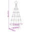 Christmas Cone Tree with Stand Black Steel-1802263296