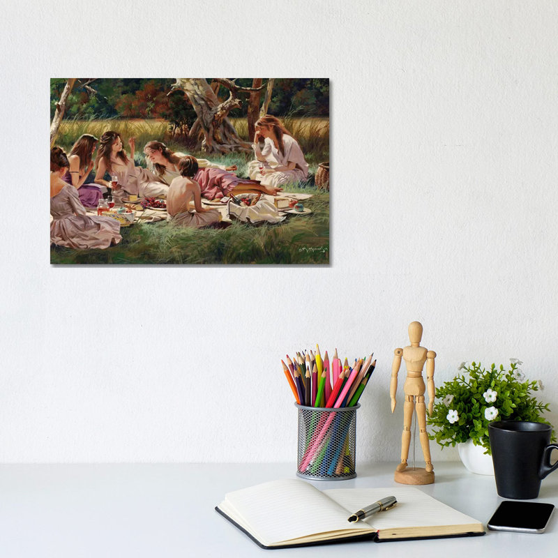 The Picnic by Maher Morcos - Wrapped Canvas Gallery-Wrapped Canvas Giclée, 20.32 cm H x 30.48 cm W