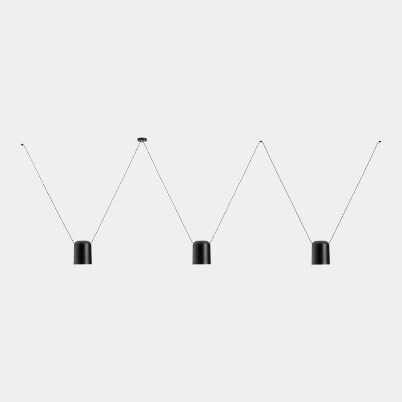 Attic 3 - Light Pendant, Black, 86.63" H x 118.13" W x 6" D