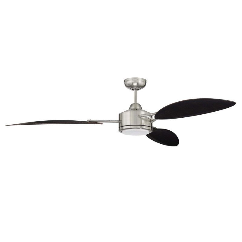 Amdi 64'' Ceiling Fan with LED Lights, Brushed Polished Nickel/Black