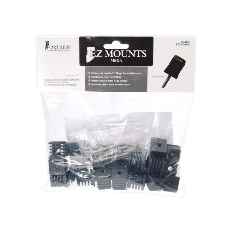 0.75" Fortress Mega EZ Mountplastic Stair Rod Set